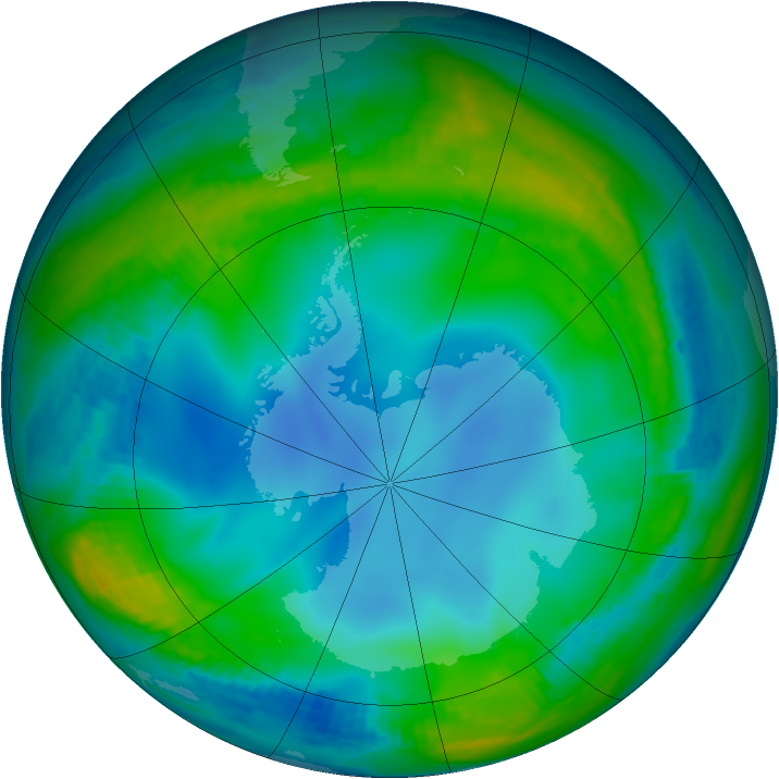 Antarctic ozone map for 08 June 1987